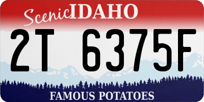 ID license plate 2T6375F
