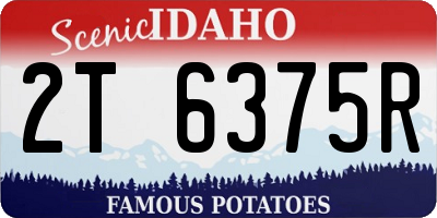ID license plate 2T6375R