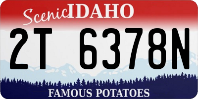 ID license plate 2T6378N