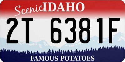ID license plate 2T6381F
