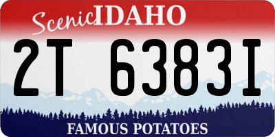 ID license plate 2T6383I