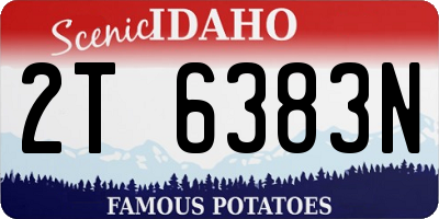 ID license plate 2T6383N