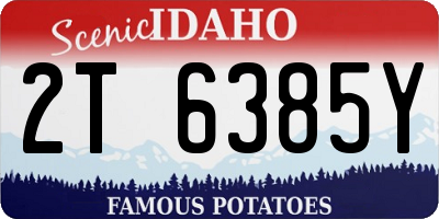 ID license plate 2T6385Y