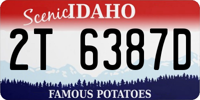 ID license plate 2T6387D