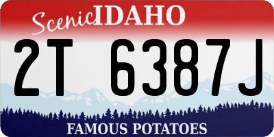 ID license plate 2T6387J