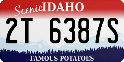 ID license plate 2T6387S