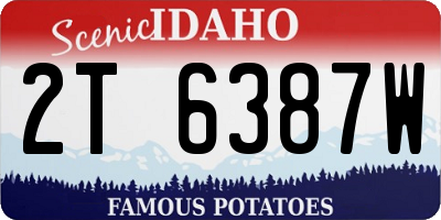 ID license plate 2T6387W