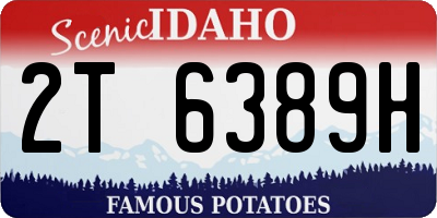 ID license plate 2T6389H