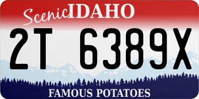ID license plate 2T6389X