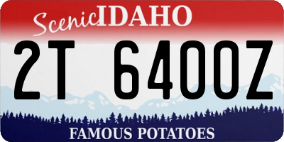 ID license plate 2T6400Z