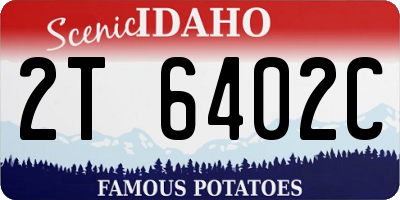 ID license plate 2T6402C