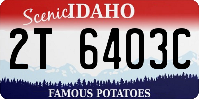 ID license plate 2T6403C
