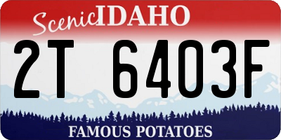 ID license plate 2T6403F