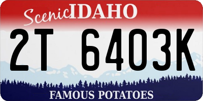 ID license plate 2T6403K