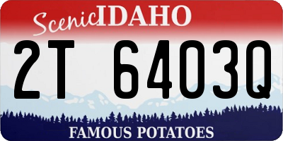 ID license plate 2T6403Q