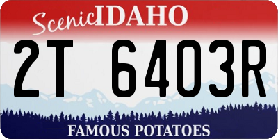 ID license plate 2T6403R