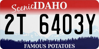 ID license plate 2T6403Y