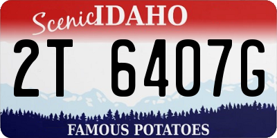 ID license plate 2T6407G