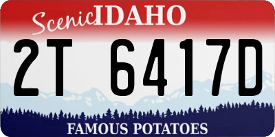 ID license plate 2T6417D