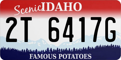 ID license plate 2T6417G