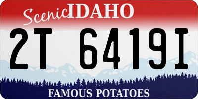 ID license plate 2T6419I
