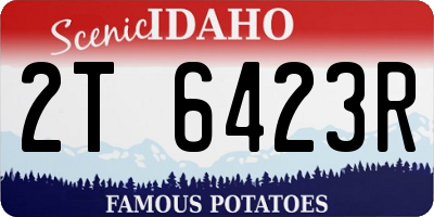 ID license plate 2T6423R