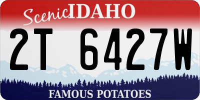 ID license plate 2T6427W