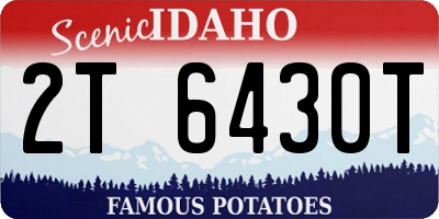 ID license plate 2T6430T