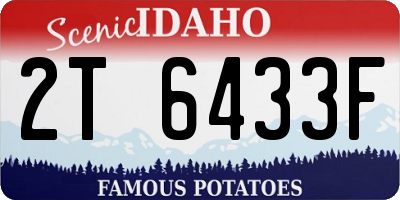 ID license plate 2T6433F