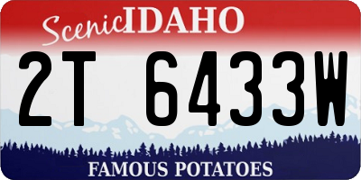 ID license plate 2T6433W