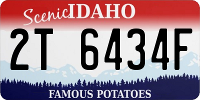 ID license plate 2T6434F