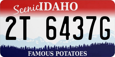 ID license plate 2T6437G