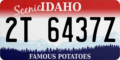 ID license plate 2T6437Z