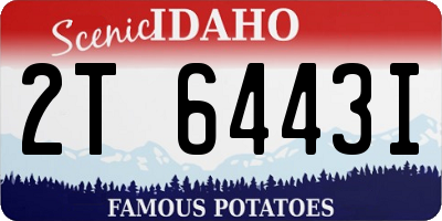 ID license plate 2T6443I