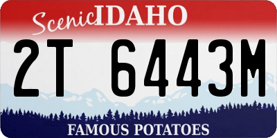 ID license plate 2T6443M