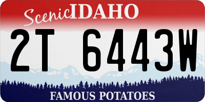 ID license plate 2T6443W