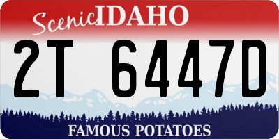 ID license plate 2T6447D