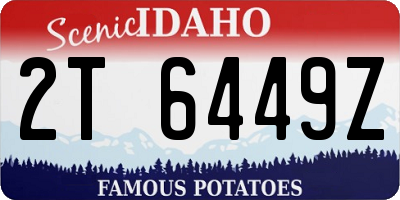 ID license plate 2T6449Z