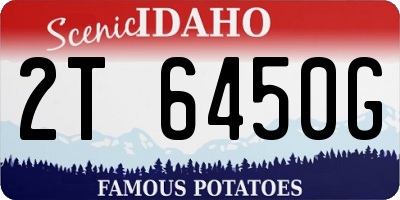ID license plate 2T6450G
