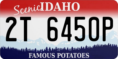 ID license plate 2T6450P