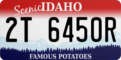 ID license plate 2T6450R
