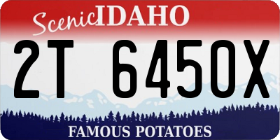ID license plate 2T6450X