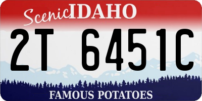 ID license plate 2T6451C