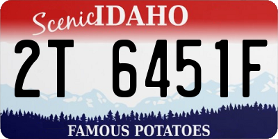 ID license plate 2T6451F