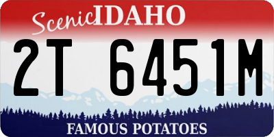 ID license plate 2T6451M