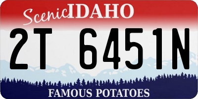 ID license plate 2T6451N