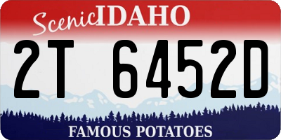 ID license plate 2T6452D
