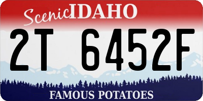 ID license plate 2T6452F