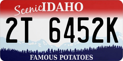 ID license plate 2T6452K