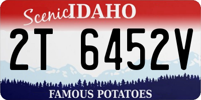 ID license plate 2T6452V